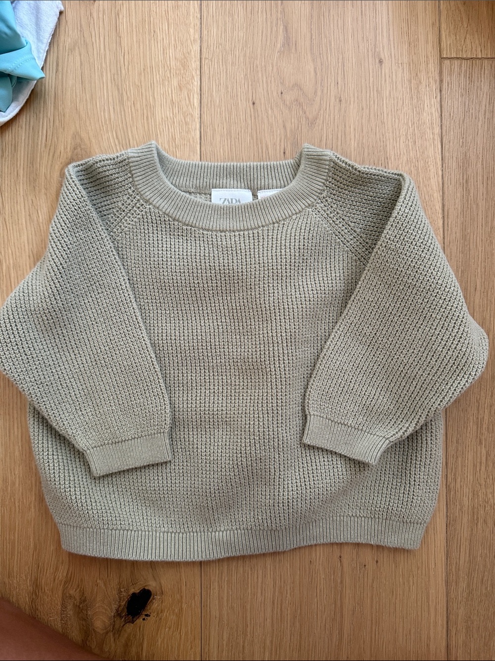Zara Olive Cream Knit Sweater - 9-12 months